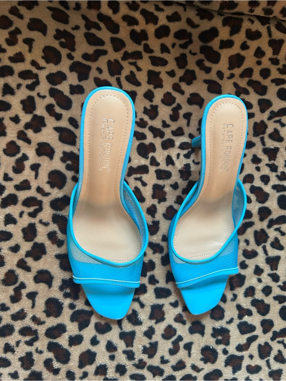 Cape Robbin Bright Turquoise Open-Toe Slide Mules
